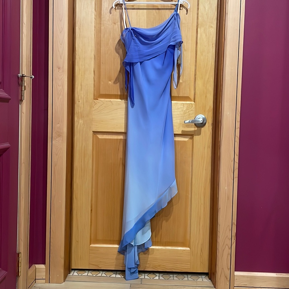 Slanted Blue Ombré Dress
